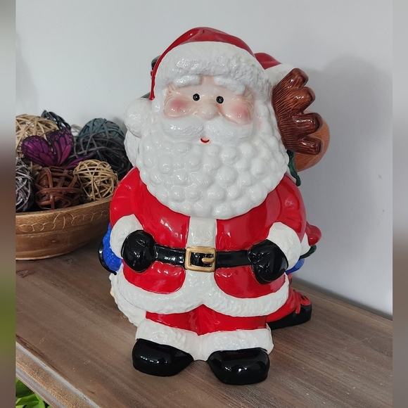 🎄🍪 Vintage 3D Christmas Cookie Jar – Mr. Moose, Santa & Frosty Amazing Design - Picture 1 of 16